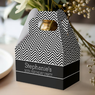 Black and White Chevrons Birthday Party Favour Box
