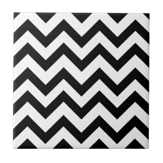 Black And White Chevrons Ceramic Tile