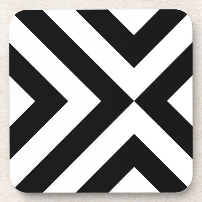 Black and White Chevrons Coaster (Front)