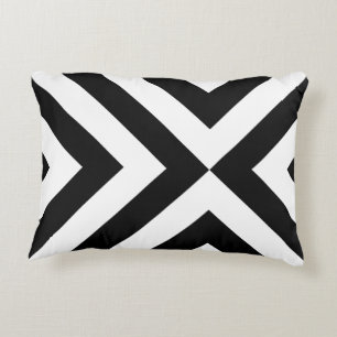 Black and White Chevrons Decorative Cushion