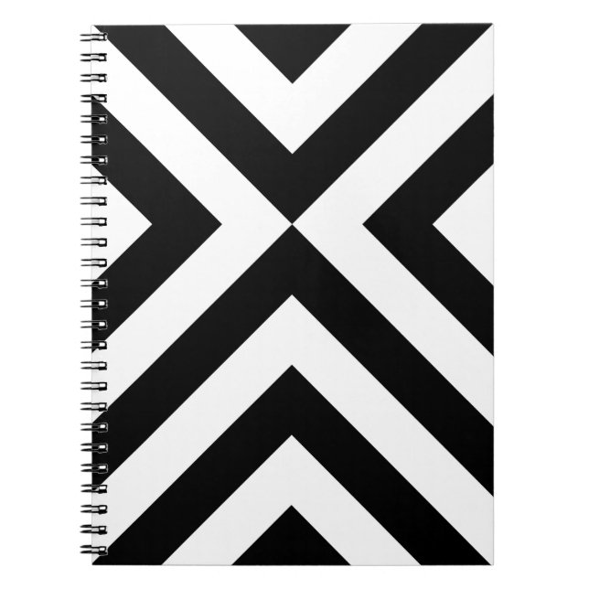 Black and White Chevrons Notebook (Front)