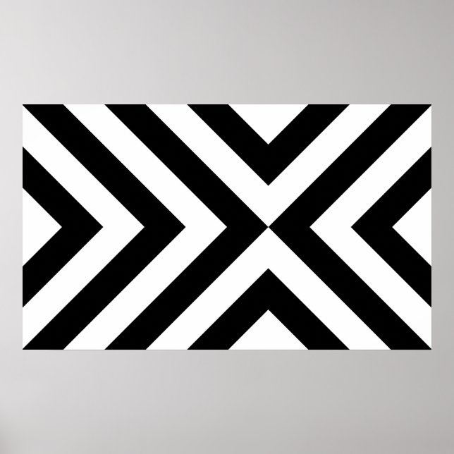 Black and White Chevrons Poster (Front)