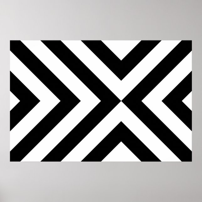 Black and White Chevrons Poster (Front)