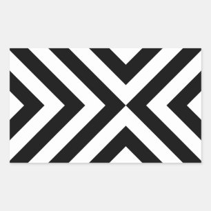 Black and White Chevrons Rectangular Sticker