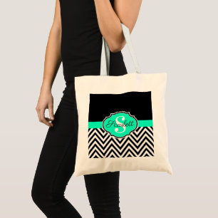 Black and White Chevrons Tote Bag