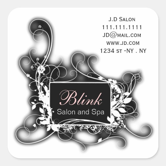 black and white Chic Business stickers (Front)