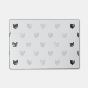 Black and White Chic Cute Cat Pattern Post-it Notes