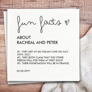 Black and White Chic Modern Fun Fact Wedding Funny Napkin