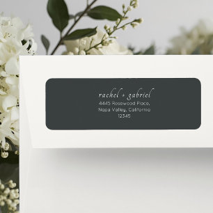 Black and White   Chic Simple Clean Wedding Return Address Label