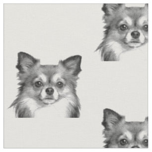 Black and White Chihuahua Fabric