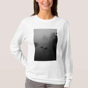 Black and white, China, Li River, Fisherman on T-Shirt
