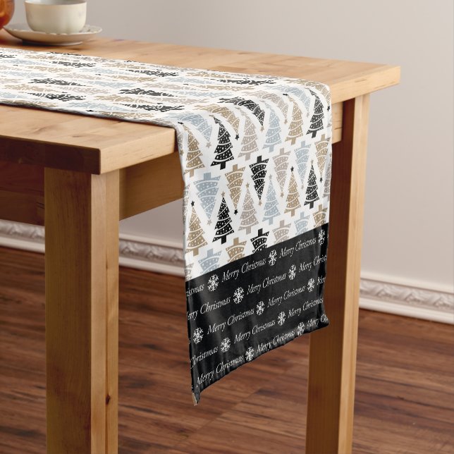 Black and White Christmas Coordinating  Medium Table Runner (In Situ)