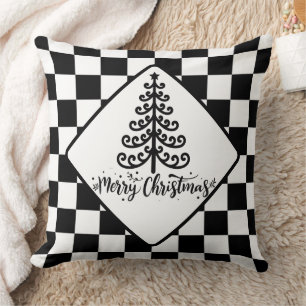 Black And White Christmas  Cushion
