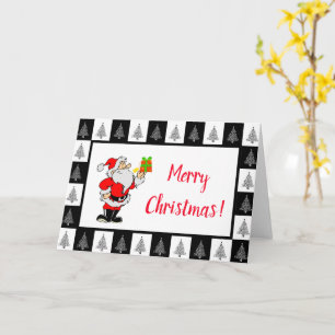 Black and White, Christmas Folded Greeting Card