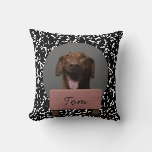 black and white christmas holiday Custom Dog  Cushion