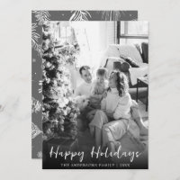 Black And White Christmas Modern Family Photo
