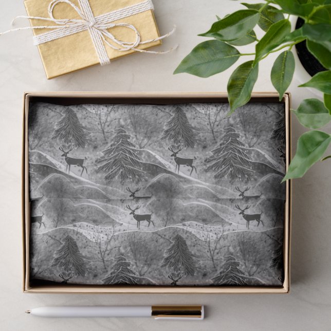 Black and White Christmas Pattern#13 ID1009 Tissue Paper (Gift)