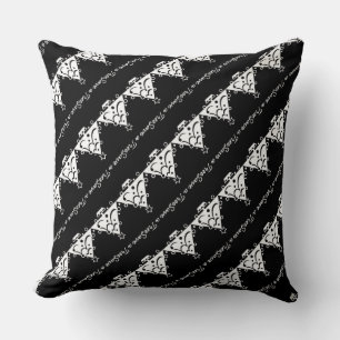 Black and White Christmas Save The Tree Cushion