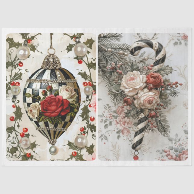 Black and White Christmas Tissue Paper (Front)