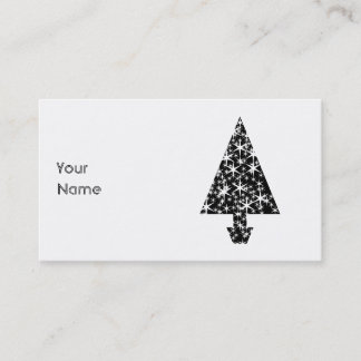Black and White Christmas Tree Design. Business Card