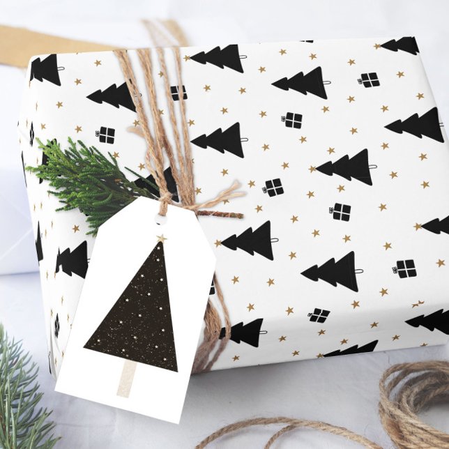Black and White Christmas Tree Wrapping Paper (Creator Uploaded)