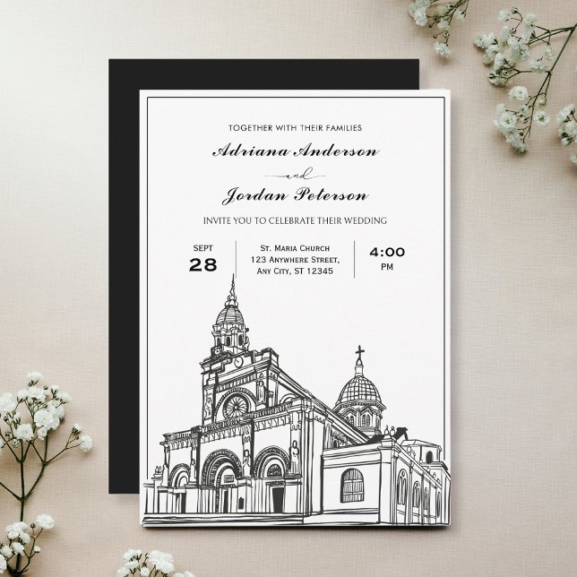 Black and white Church Wedding Invitation (Creator Uploaded)