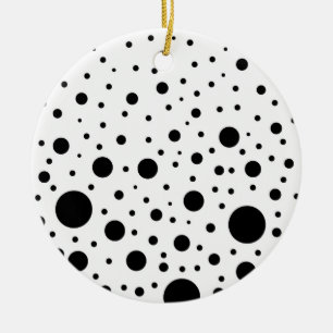 Black and White Circle Design Ceramic Tree Decoration