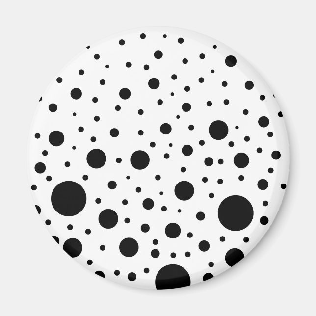 Black and White Circle Design Magnet (Front)