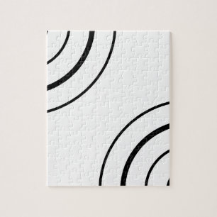 Black and White Circle Design   Minimalist Jigsaw Puzzle