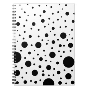 Black and White Circle Design Notebook