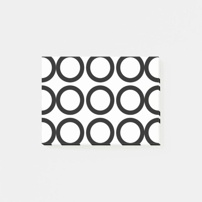 Black and White Circle Geometric Post-it Notes (Front)