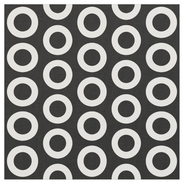 Black and White Circle Pattern Fabric (Close Up)