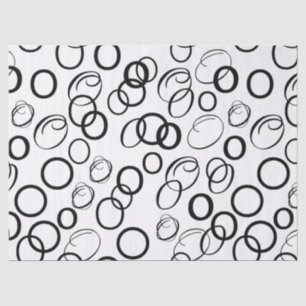Black and White Circle Pattern Tissue Paper