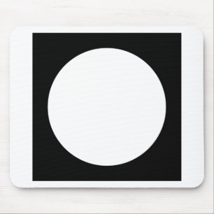 Black and White Circle, Simple Geometric Design. Mouse Pad