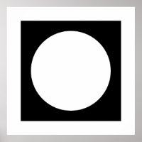 Black and White Circle, Simple Geometric Design.