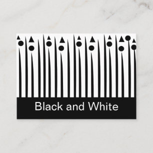 Black and White Circle Triangle Stripe Pattern Business Card