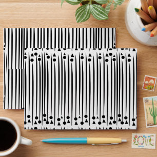 Black and White Circle Triangle Stripe Pattern Envelope