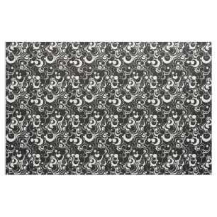Black and White Circles Abstract Fabric 2