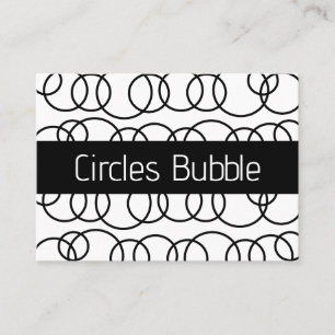 Black and White Circles Bubble Pattern Business Card