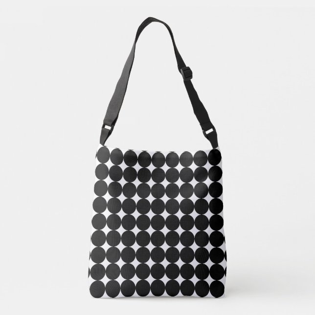 Black and White circles Crossbody Bag (Back)