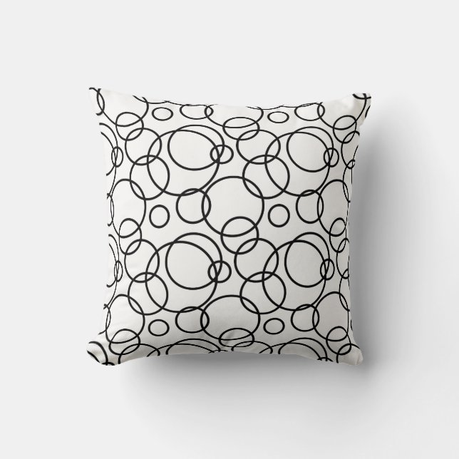 Black And White Circles Cushion (Front)