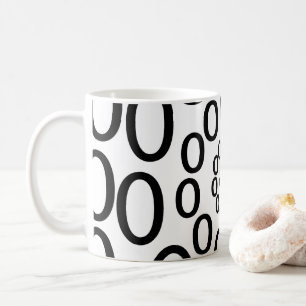Black and White Circles Geometric Coffee Mug