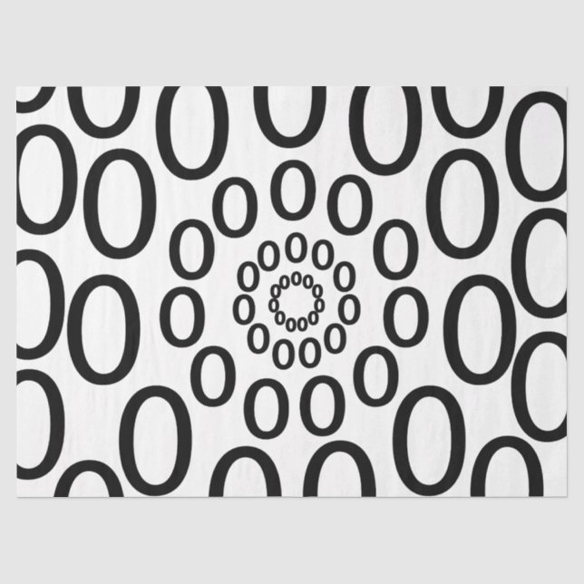 Black and White Circles Geometric Tissue Paper (Front)