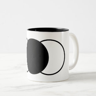 Black and white circles interlocking set Two-Tone coffee mug