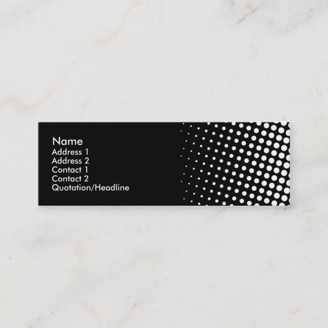 Black and White Circles Mini Business Card (Front)