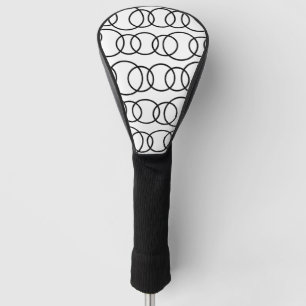 Black and White Circles Pattern Golf Head Cover