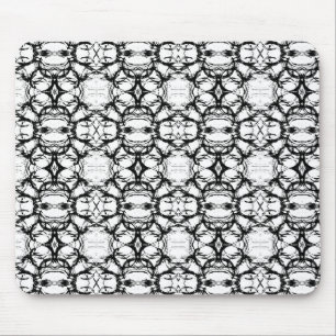 Black And White Circles Pattern Mouse Pad