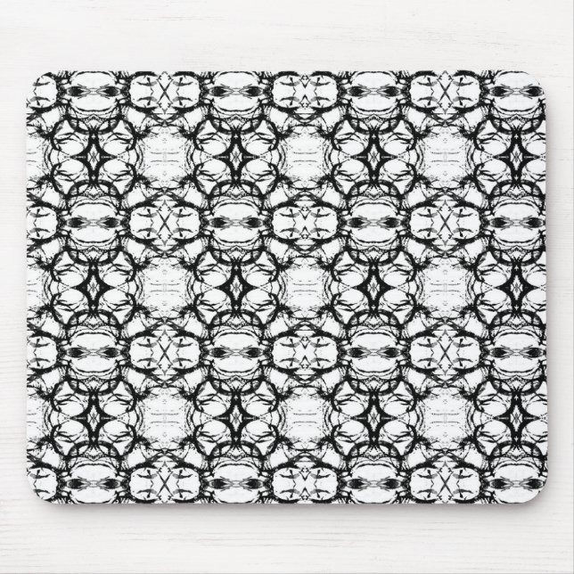 Black And White Circles Pattern Mouse Pad (Front)