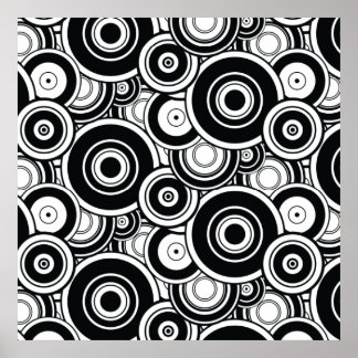 Black and White Circles Poster