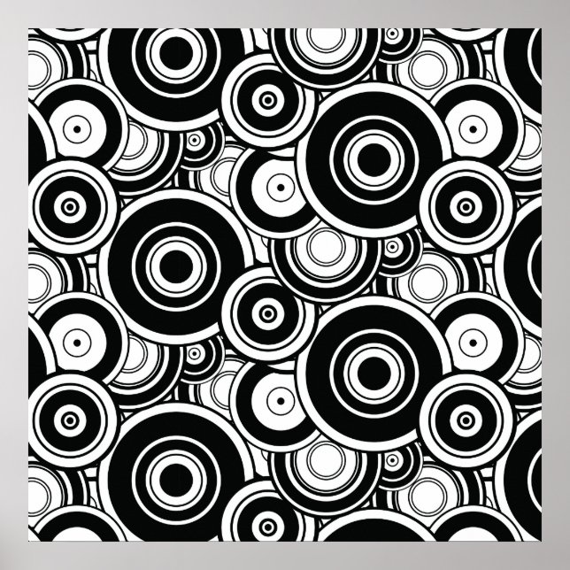 Black and White Circles Poster (Front)